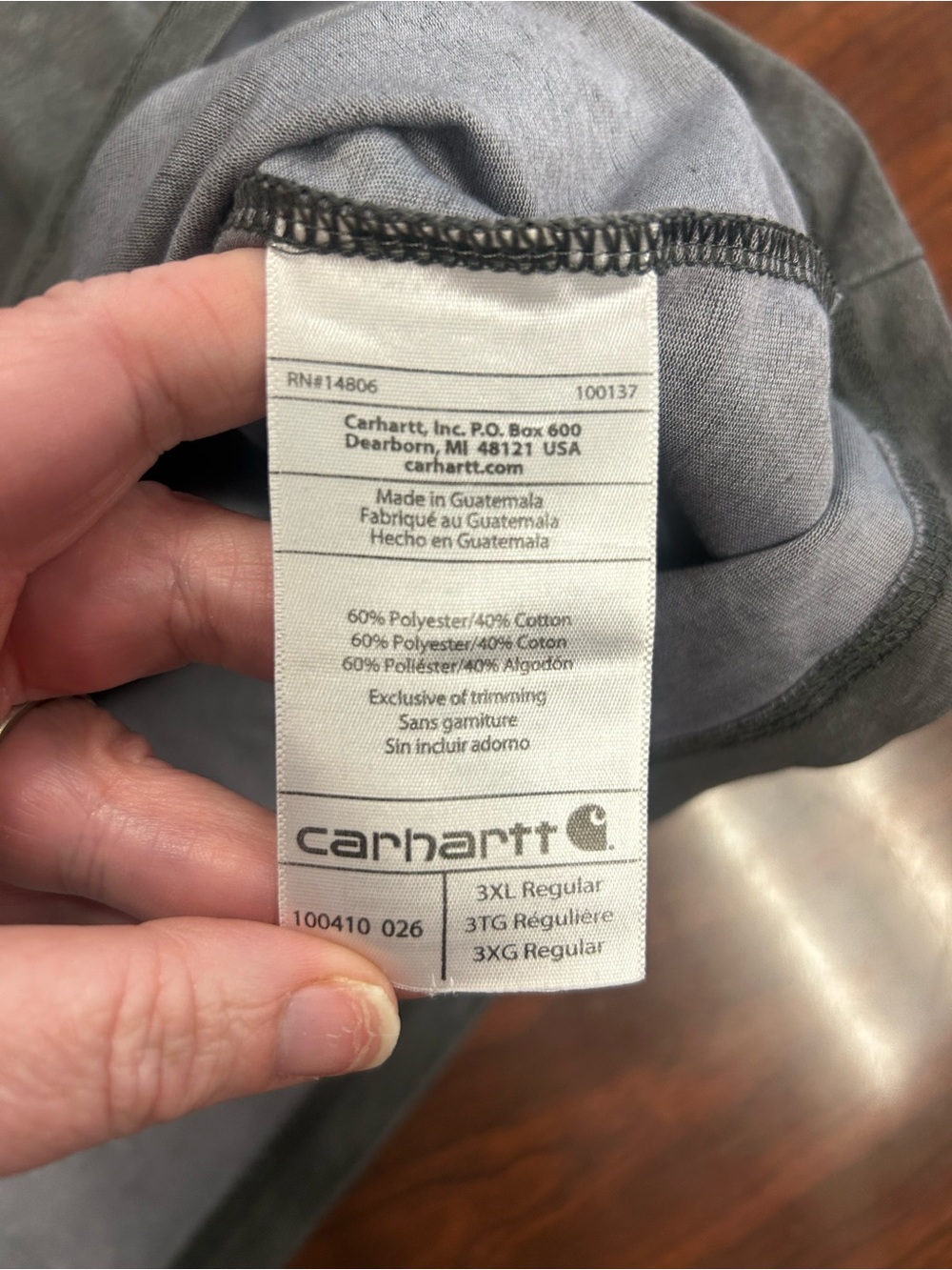 Carhartt Force Size 3XL Dark Gray Relaxed Fit Pocket Short Sleeve T Shirt - Picture 4 of 7